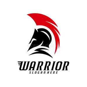 斯巴达的武士标识设计矢量说明.武士运动照片