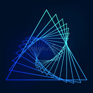 旋转的三角形旋转象征.视觉的错觉.反常的三角形.