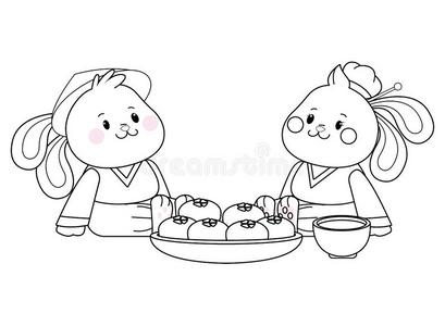 吃团圆饭的漫画图片