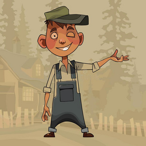 村民男孩漫画欢乐的瞬眼村民男孩道岔他的手向指已提到的人面照片