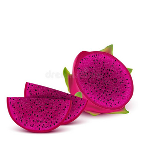 切开的火龙果图片-切开的火龙果素材-切开的火龙果插画-摄图新视界
