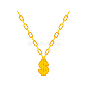 美元项链美元向金链子.叩击者项链.矢量illustrati向照片