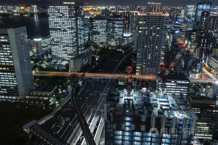 东京城市风光照片在的时候蓝色小时.长的暴露.肖像标定方向