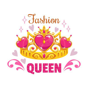 简单的涂鸦加冠, 典雅的女王或国王冠手绘的向量例证logo 刻字女王的