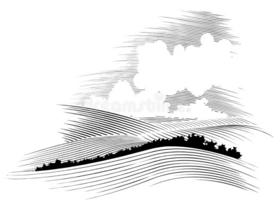 木刻以天空为主题的画插画