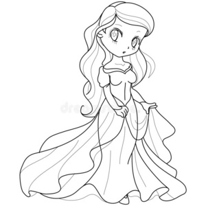 1401公主8漂亮的漫画小的公主.画出的轮廓为科利照片