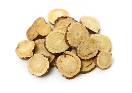 欧亚甘草根中草药盐甘草或燕窝和干树捆绑的甘草根药