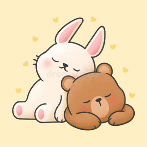 兔子和熊睡眠同时漫画h和疲惫的方式照片