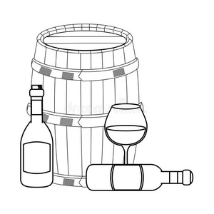 葡萄酒和葡萄酒酿造厂素材-葡萄酒和葡萄酒酿造厂插画-摄图新视界
