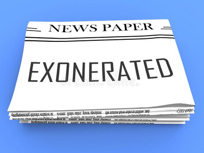 免罪exonerated报纸展映罪犯调查解雇或照片