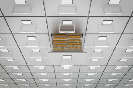 整理资料整理成档案内阁和敞开的抽屉-资料收集观念照片