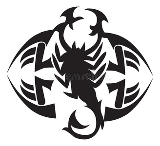 蝎子设计蝎子文身设计,酿酒的版画照片