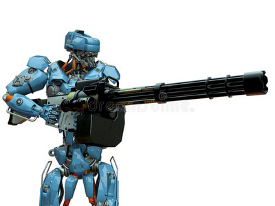 机械的士兵佃户租种的土地一m一chine骑士骑着长矛和盾牌骑马.