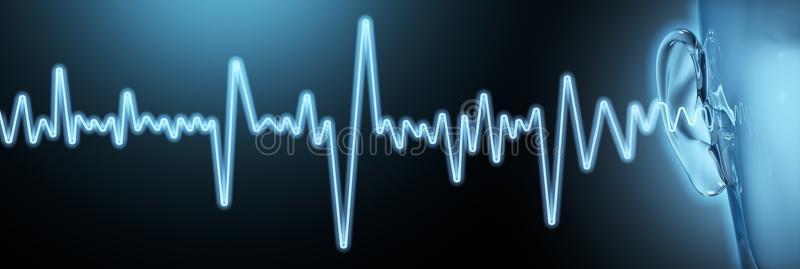 心跳表好的听力,声音波,医学上地3英语字母表中的第四个字母说明照片