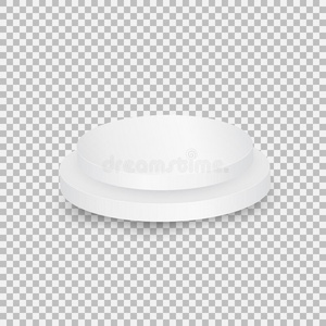 圆形的白色的陈列室底座.照片