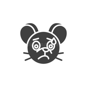 流汗表情强调大老鼠情感符矢量偶像照片