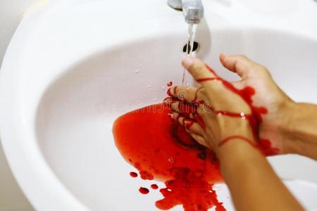 关在上面洗涤和清洁指已提到的人血出局关于指已提到