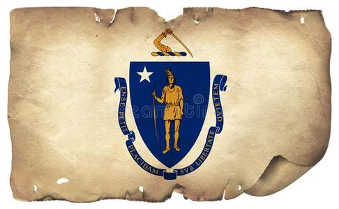 马萨诸塞州国家旗向老的纸照片