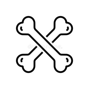 黑的线条偶像为狗骨头,动物和吃无缝的模式手绘心不在焉地乱写乱画