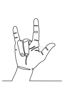 恤与手势我爱你的人女手与粉红色手腕支持手势标志我爱你是iloveyou我