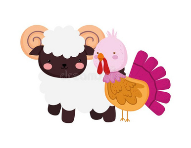 共生鸡和山羊图片