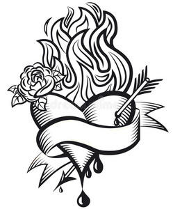 怎么画带血的流血爱的心照片