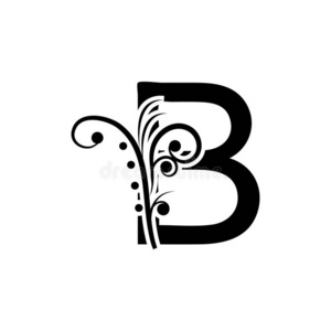 信英语字母表的第2个字母标识样板矢量偶像设计照片