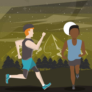 夜跑步脚部图片