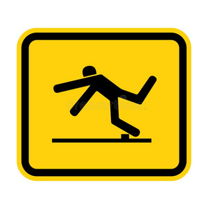 danger商人在湿地板上滑倒矢量湿滑道路标志男孩