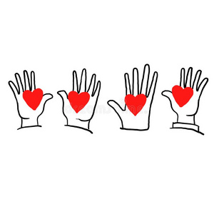 自愿的和捐赠h和疲惫的矢量说明.志愿者照片