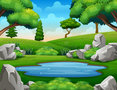 背景地点和水坑采用指已提到的人中部关于自然照片