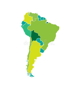 有色的南方美洲地图照片