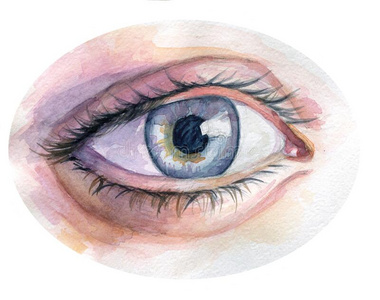 水彩眼睛图片
