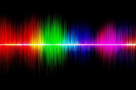 富有色彩的声音波摆动发光光照片