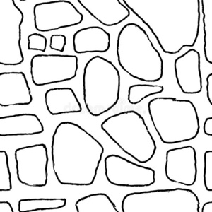 黑白色手绘墙石头手绘无缝的黑的和白色的模式.矢量图解照片