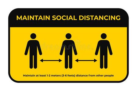 保持安全的距离采用公众的.社会的照片
