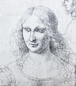 指已提到的人草图关于年幼的女人在旁边里昂纳多是达芬奇采用指已提到