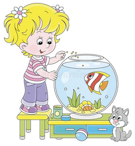 幼儿给鱼涂色图片