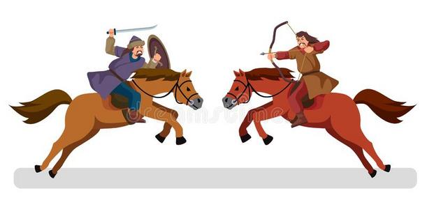 战场战斗音乐两个人向马是战斗的向指已提到的人战场,弓箭手和switc