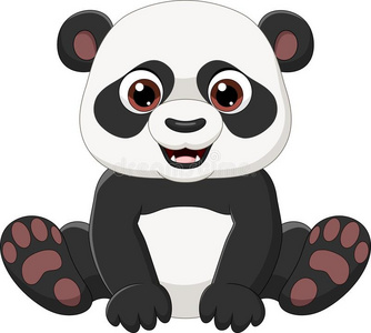 漂亮的小的熊猫一次隔离的向白色的背景照片