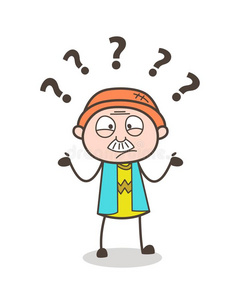 漫画糊涂的老的家伙表现矢量说明照片