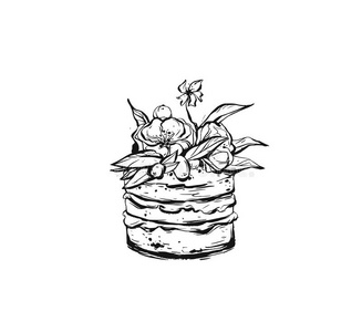 韩式裱花蛋糕图片-韩式裱花蛋糕素材-韩式裱花蛋糕插画-摄图新视界