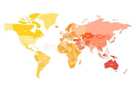 国家政治多彩的地图关于世界.使简单政治的地图和国家a照片