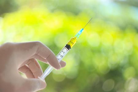 疫苗小瓶剂量流行性感冒射手药物针注射器照片