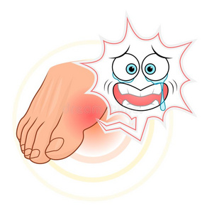 大的脚趾痛苦和面容照片