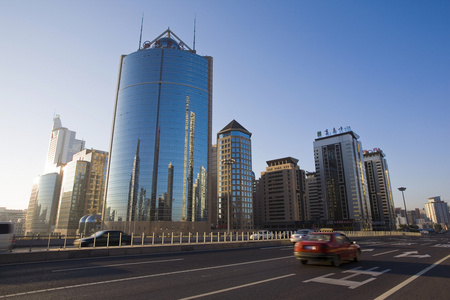 北京城市风光,高楼大厦紧急出口-逃生路线业务的摩天大楼,高楼大厦