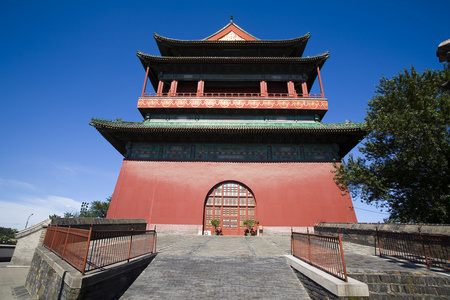 钟鼓楼北京钟鼓楼北京,钟鼓楼亚洲中国,北京,老夏宫,荷塘老北京建筑老