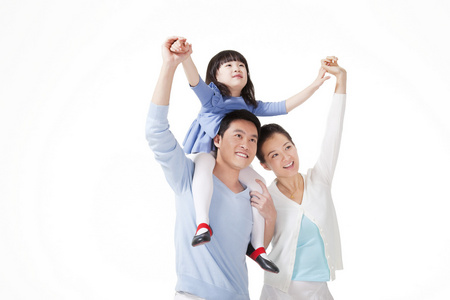 幸福的一家三口照片