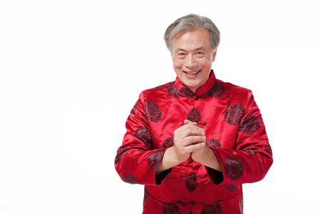 新年里的人新年里的人新年气氛里的男人新年里的人棚拍老年夫妻拜年