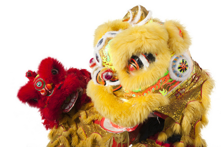 春节舞狮子图片